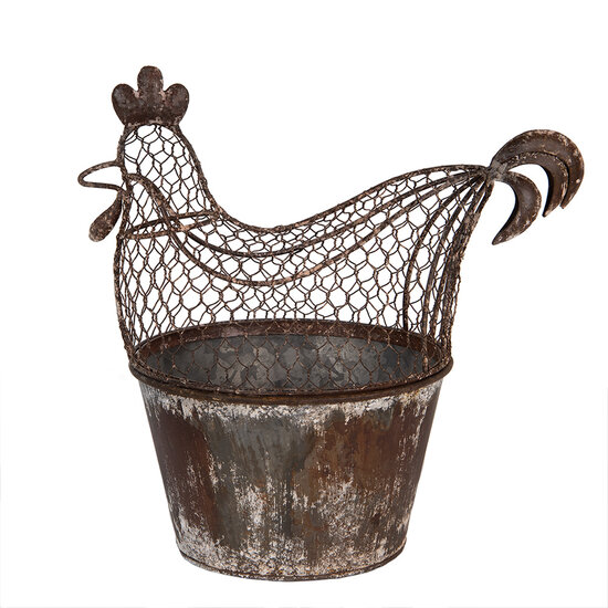Clayre & Eef | Decoratie Kip Bruin Grijs 39x39x25 cm | 6Y5850