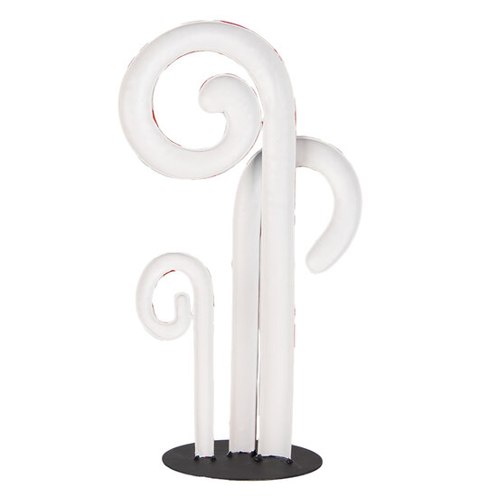 Clayre & Eef | Kerstdecoratie zuurstokken Wit Rood 24x11x46 cm | 6Y5864