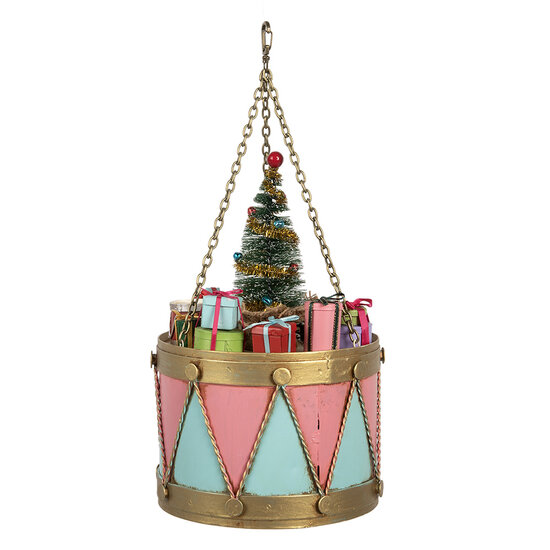 Clayre & Eef | Decoratie Trommel Roze Blauw ø 17x25/37 cm | 6Y5866
