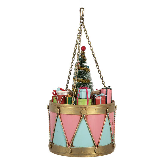 Clayre & Eef | Decoratie Trommel Roze Blauw ø 17x25/37 cm | 6Y5866