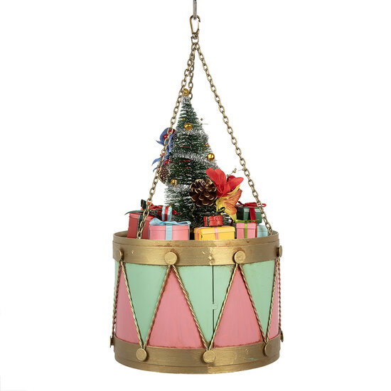 Clayre & Eef | Decoratie Trommel Roze Groen ø 21x34/43 cm | 6Y5867P
