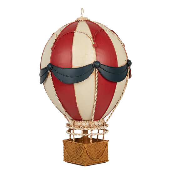 Clayre & Eef | Decoratie luchtballon Rood Wit ø 26x42 cm | 6Y5874