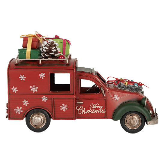 Clayre & Eef | Decoratie Model Auto Rood Groen 26x11x17 cm | 6Y5881