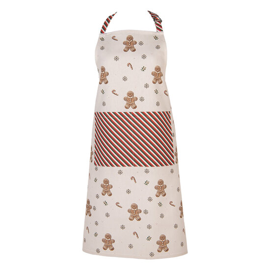 Clayre & Eef | Keukenschort Beige Bruin 70x85 cm | CGM41