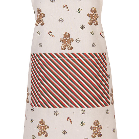 Clayre & Eef | Keukenschort Beige Bruin 70x85 cm | CGM41