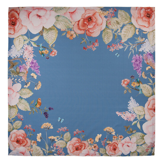 Clayre & Eef | Vierkant Tafelkleed Blauw Beige 100x100 cm | FFA01BL