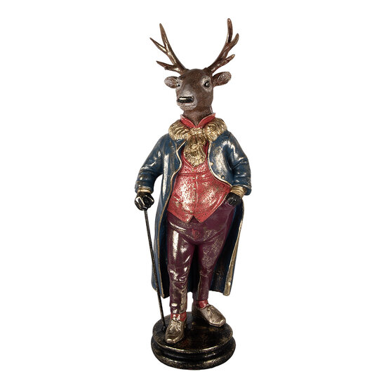 Clayre & Eef | Decoratie beeld Rendier Bruin Rood 25x18x66 cm | 5PR0174
