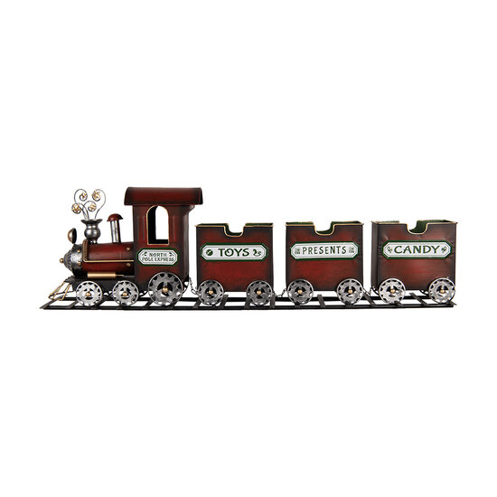 Clayre & Eef | Decoratie Trein Rood Groen 95x19x28 cm | 5Y1298