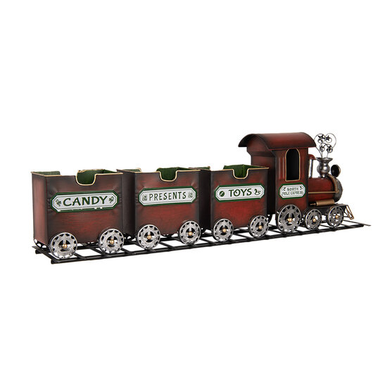 Clayre & Eef | Decoratie Trein Rood Groen 95x19x28 cm | 5Y1298