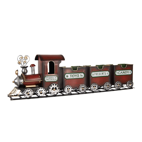 Clayre & Eef | Decoratie Trein Rood Groen 95x19x28 cm | 5Y1298
