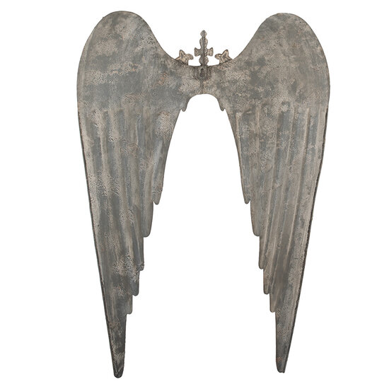 Clayre & Eef | Wanddecoratie Vleugels Grijs Goudkleurig 46x4x65 cm | 5Y1367
