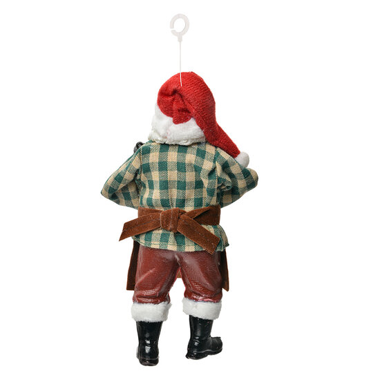 Clayre &amp; Eef   | Kerstdecoratie Hanger Kerstman Rood Wit 9x6x17 cm | 66242