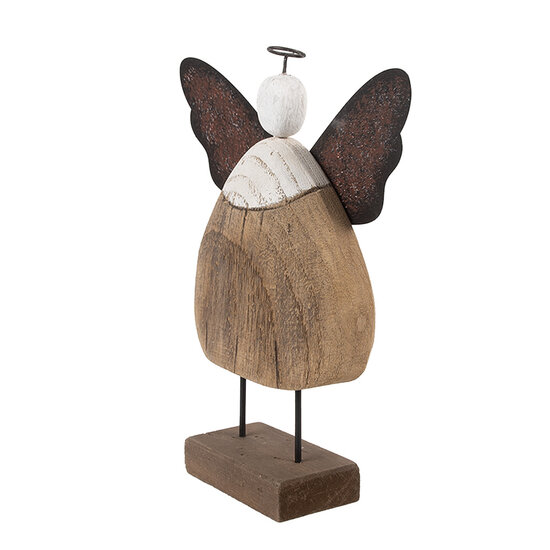 Clayre & Eef | Kerstdecoratie Engel Bruin Wit 20x6x25 cm | 6H2417L