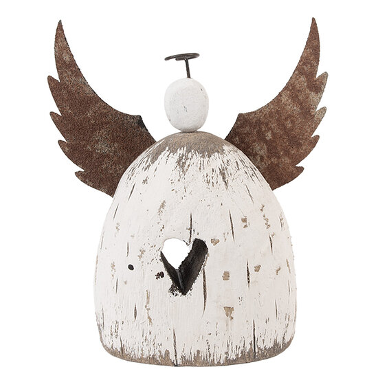 Clayre &amp; Eef   | Kerstdecoratie Engel Wit Bruin 19x6x21 cm | 6H2419L
