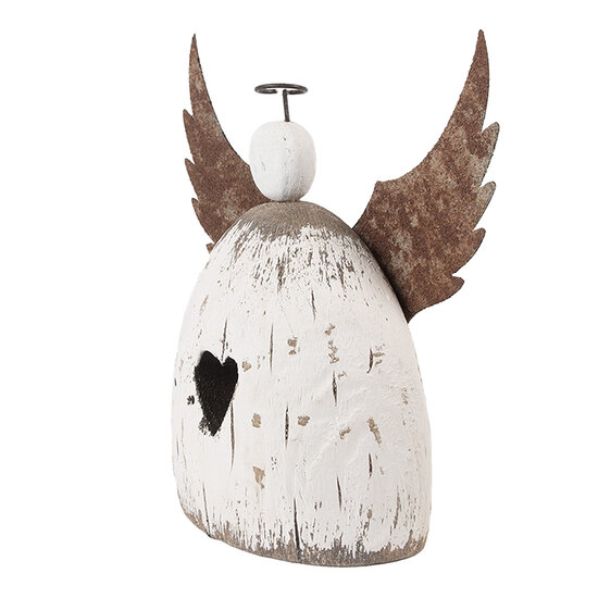 Clayre &amp; Eef   | Kerstdecoratie Engel Wit Bruin 19x6x21 cm | 6H2419L