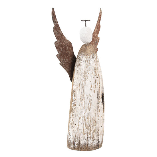 Clayre &amp; Eef   | Kerstdecoratie Engel Wit Bruin 14x5x26 cm | 6H2420L