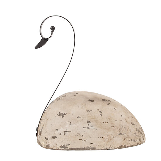 Clayre & Eef | Decoratie Zwaan Wit Bruin 25x11x27 cm | 6H2433L