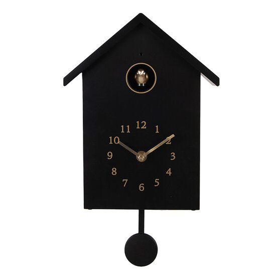 Clayre & Eef | Wandklok Zwart 20x10x26 cm / 3xAA | 6KL0838Z