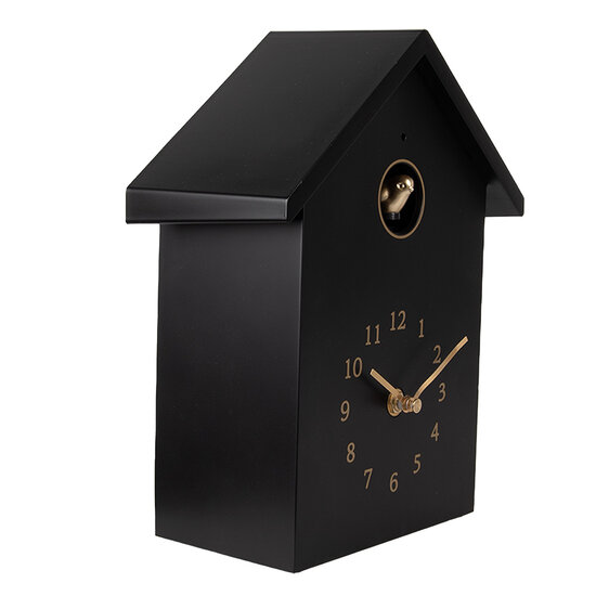 Clayre & Eef | Wandklok Zwart 20x10x26 cm / 3xAA | 6KL0838Z
