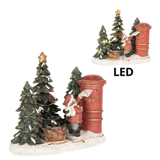 Clayre & Eef | Decoratie kind bij brievenbus LED Rood Groen 16x12x14 cm | 6PR5373