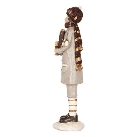 Clayre & Eef | Decoratie Kind Grijs Bruin 8x8x30 cm | 6PR5395