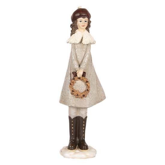 Clayre & Eef | Decoratie Kind Grijs Bruin 10x8x30 cm | 6PR5396
