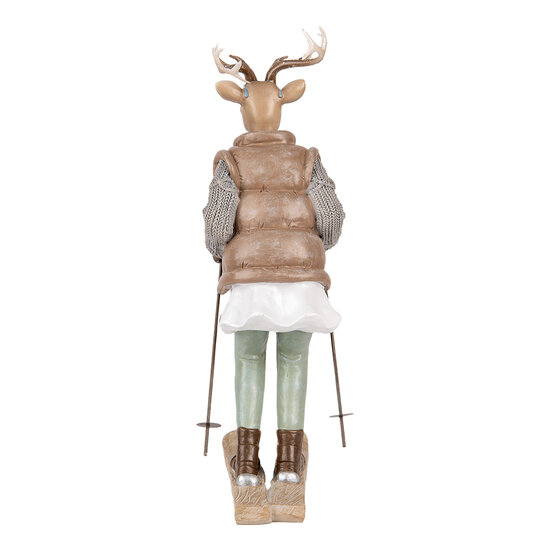 Clayre & Eef | Decoratie Hert Bruin Grijs 16x11x31 cm | 6PR5529