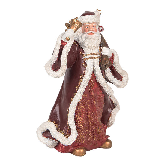 Clayre & Eef | Kerstdecoratie Kerstman Rood Wit 15x11x20 cm | 6PR5704