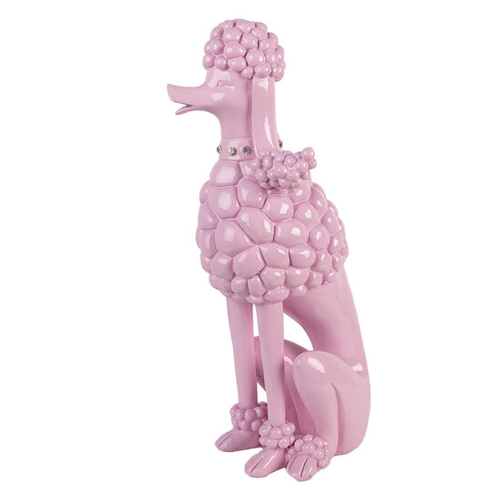 Clayre & Eef | Decoratie Hond (Poedel) Roze 13x17x33 cm | 6PR5803