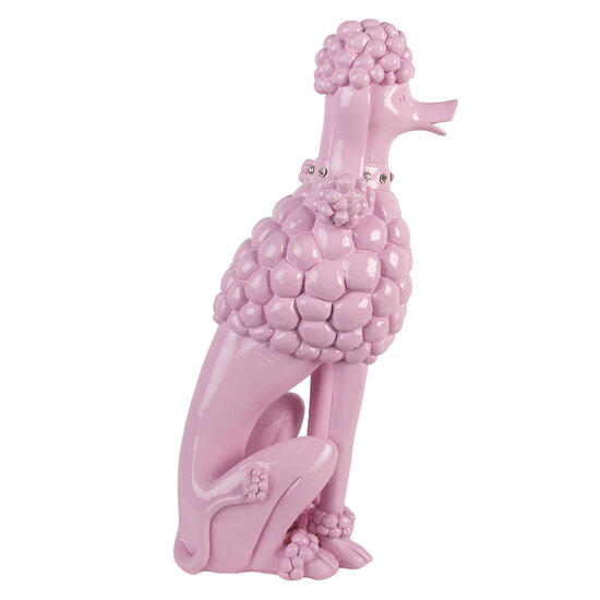 Clayre & Eef | Decoratie Hond (Poedel) Roze 13x17x33 cm | 6PR5803
