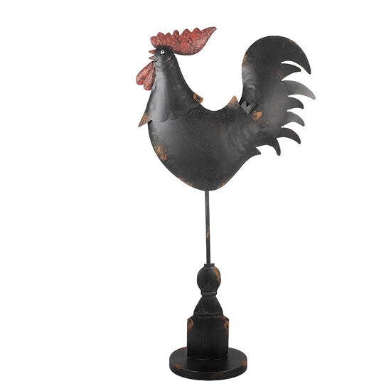 Clayre & Eef | Decoratie Haan Zwart Rood 33x12x64 cm | 6Y5845