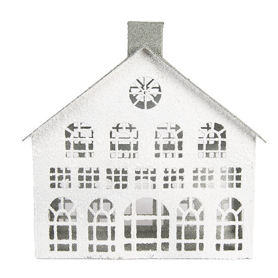 Clayre & Eef | Decoratie Huis Wit Grijs 34x16x34 cm | 6Y5931