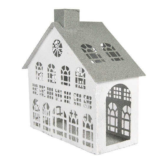 Clayre & Eef | Decoratie Huis Wit Grijs 34x16x34 cm | 6Y5931