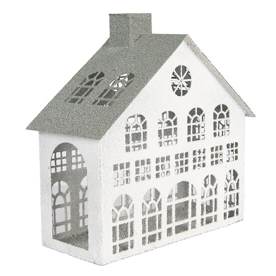 Clayre & Eef | Decoratie Huis Wit Grijs 34x16x34 cm | 6Y5931