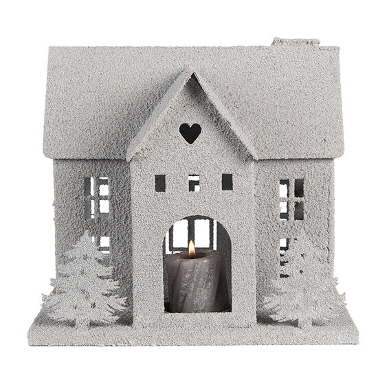 Clayre & Eef | Decoratie Huis Grijs 26x17x24 cm | 6Y5932