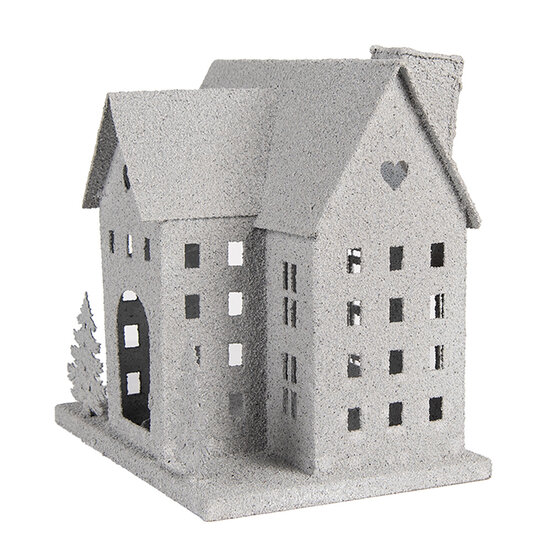 Clayre & Eef | Decoratie Huis Grijs 26x17x24 cm | 6Y5932