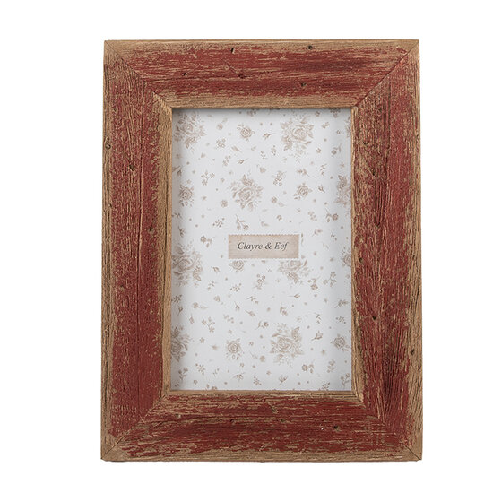Clayre & Eef | Fotolijst Bruin Rood 16x2x21 cm / 10x15 cm | 2F1294