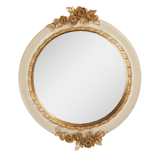 Clayre & Eef | Wandspiegel Beige Goudkleurig 17x2x20 cm | 62S339M