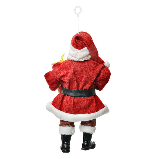 Clayre & Eef | Kerstdecoratie Hanger Kerstman Rood Wit 10x6x17 cm | 66245