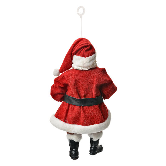 Clayre & Eef | Kerstdecoratie Hanger Kerstman Rood Wit 10x6x17 cm | 66250