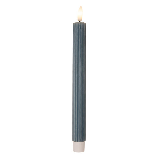 Clayre & Eef | Kaars met LED set van 2 Blauw ø 2x25 cm / 2xAAA | 6CA0002BL