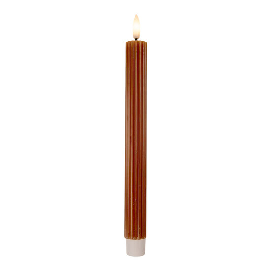 Clayre & Eef | Kaars met LED set van 2 Bruin ø 2x25 cm / 2xAAA | 6CA0002CH