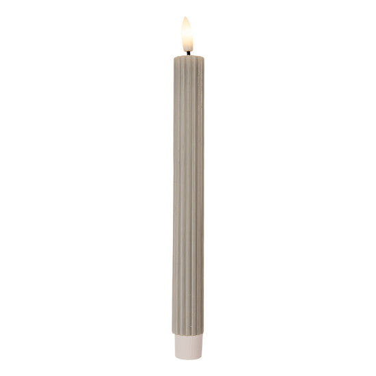 Clayre & Eef | Kaars met LED set van 2 Grijs ø 2x25 cm / 2xAAA | 6CA0002G