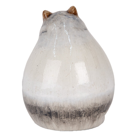 Clayre & Eef | Decoratie beeld Kat Grijs 14x13x18 cm | 6CE2131