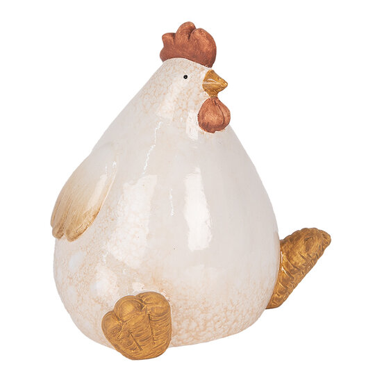 Clayre & Eef | Decoratie Kip Beige Bruin 18x14x17 cm | 6CE2133