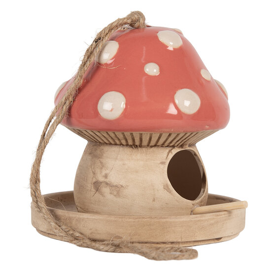 Clayre & Eef | Vogelhuis Beige Roze ø 13x13 cm | 6CE2320