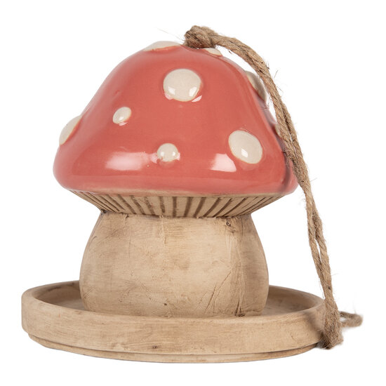 Clayre & Eef | Vogelhuis Beige Roze ø 13x13 cm | 6CE2320
