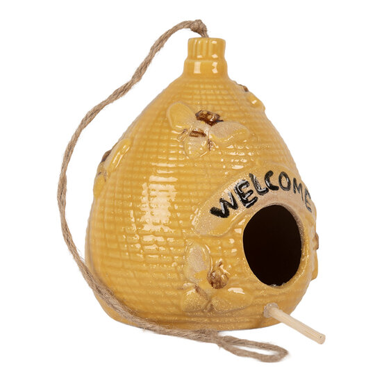 Clayre & Eef | Vogelhuis Geel ø 11x14 cm | 6CE2321
