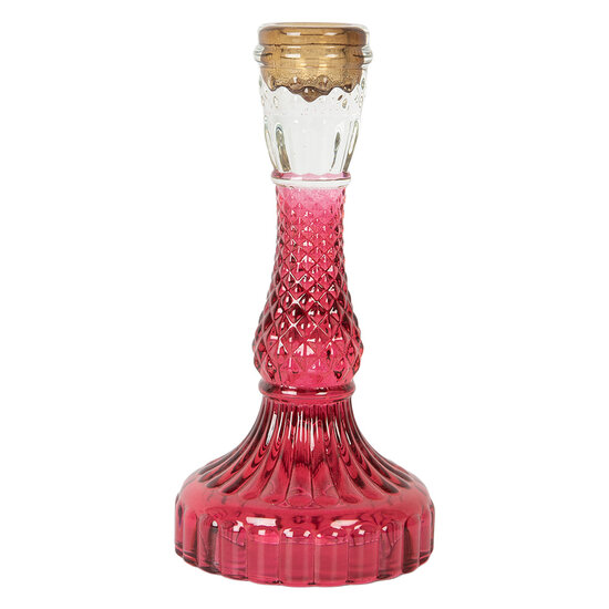 Clayre & Eef | Kandelaar Roze ø 9x17 cm | 6GL5345
