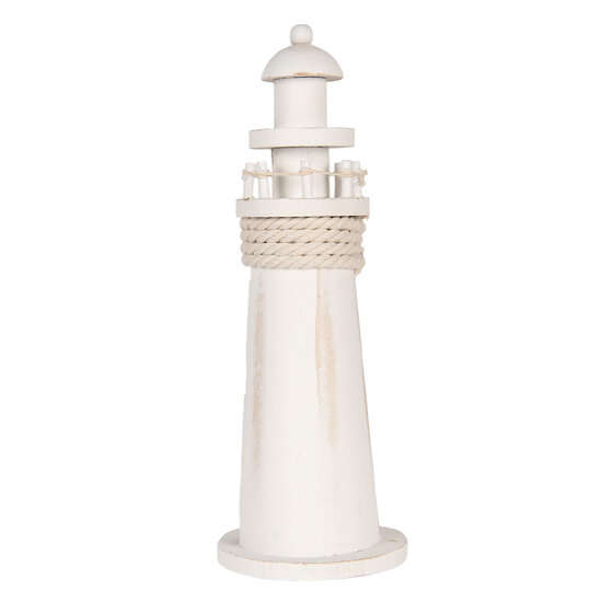 Clayre & Eef | Decoratie Vuurtoren Wit ø 10x30 cm | 6H2409